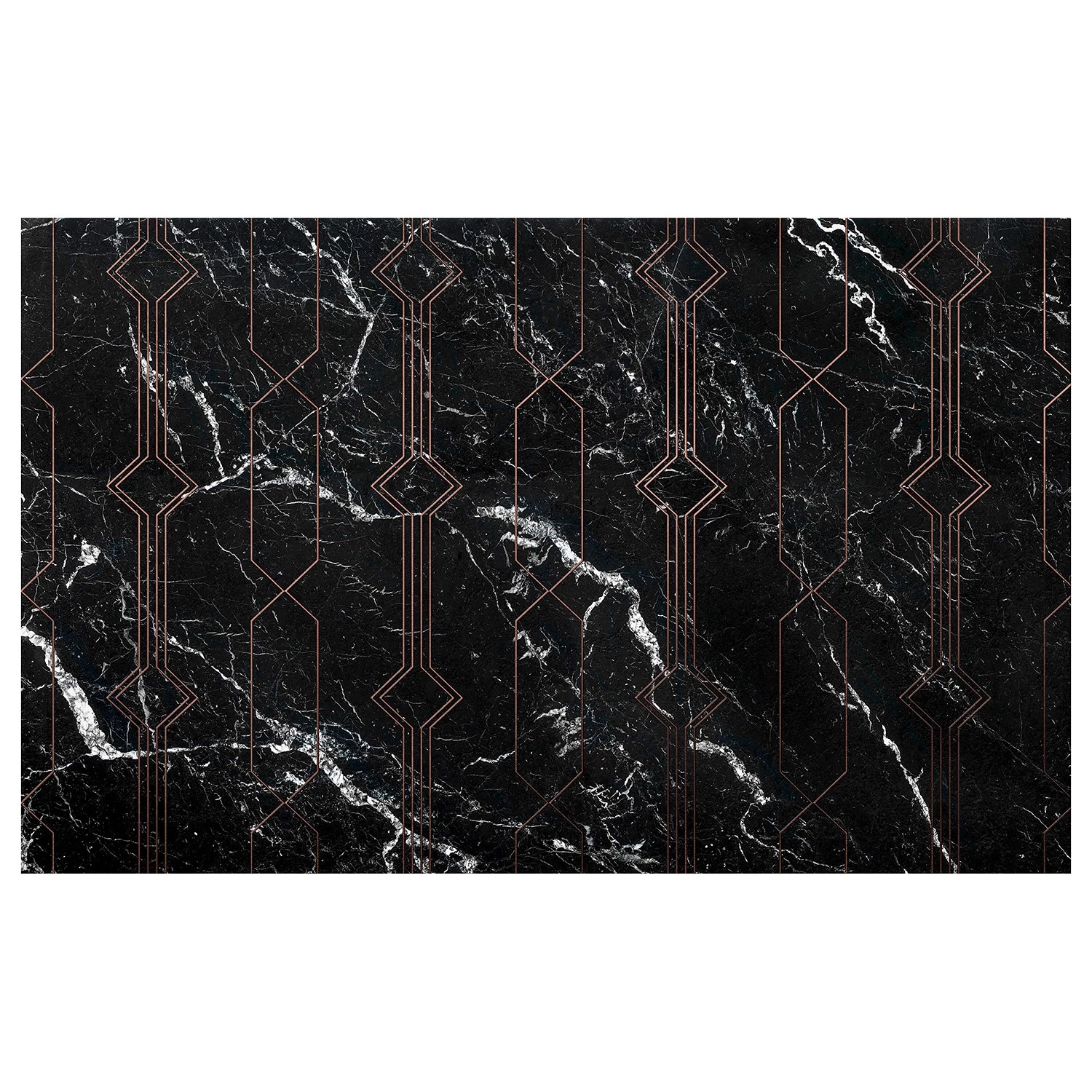 Komar Papier peint intissé Marble Black - Intissé - Noir / Blanc