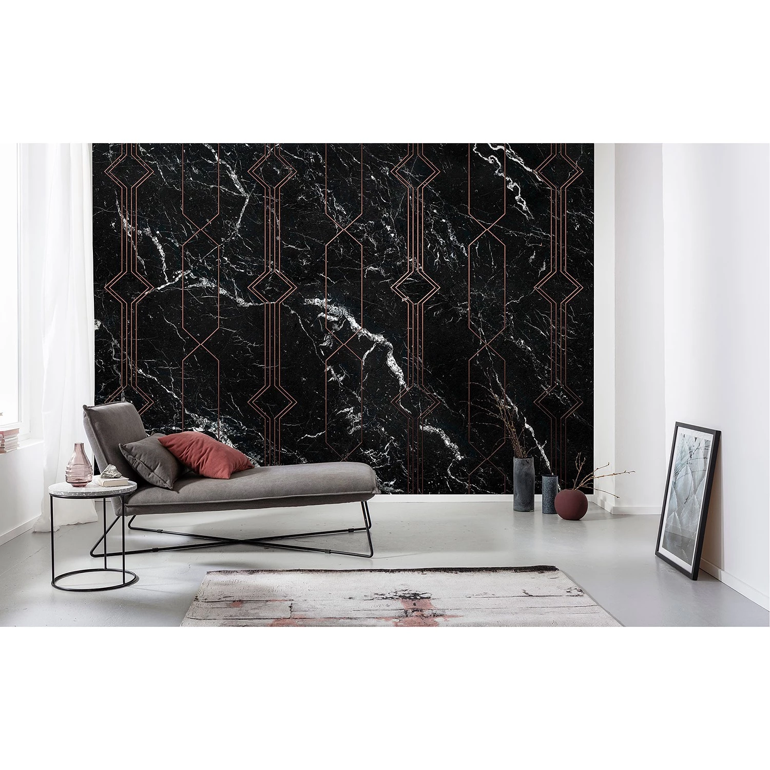 Komar Papier peint intissé Marble Black - Intissé - Noir / Blanc – Image 2