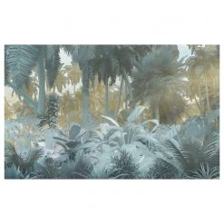 Komar Papier peint intissé Misty Jungle - Intissé - Gris / Vert