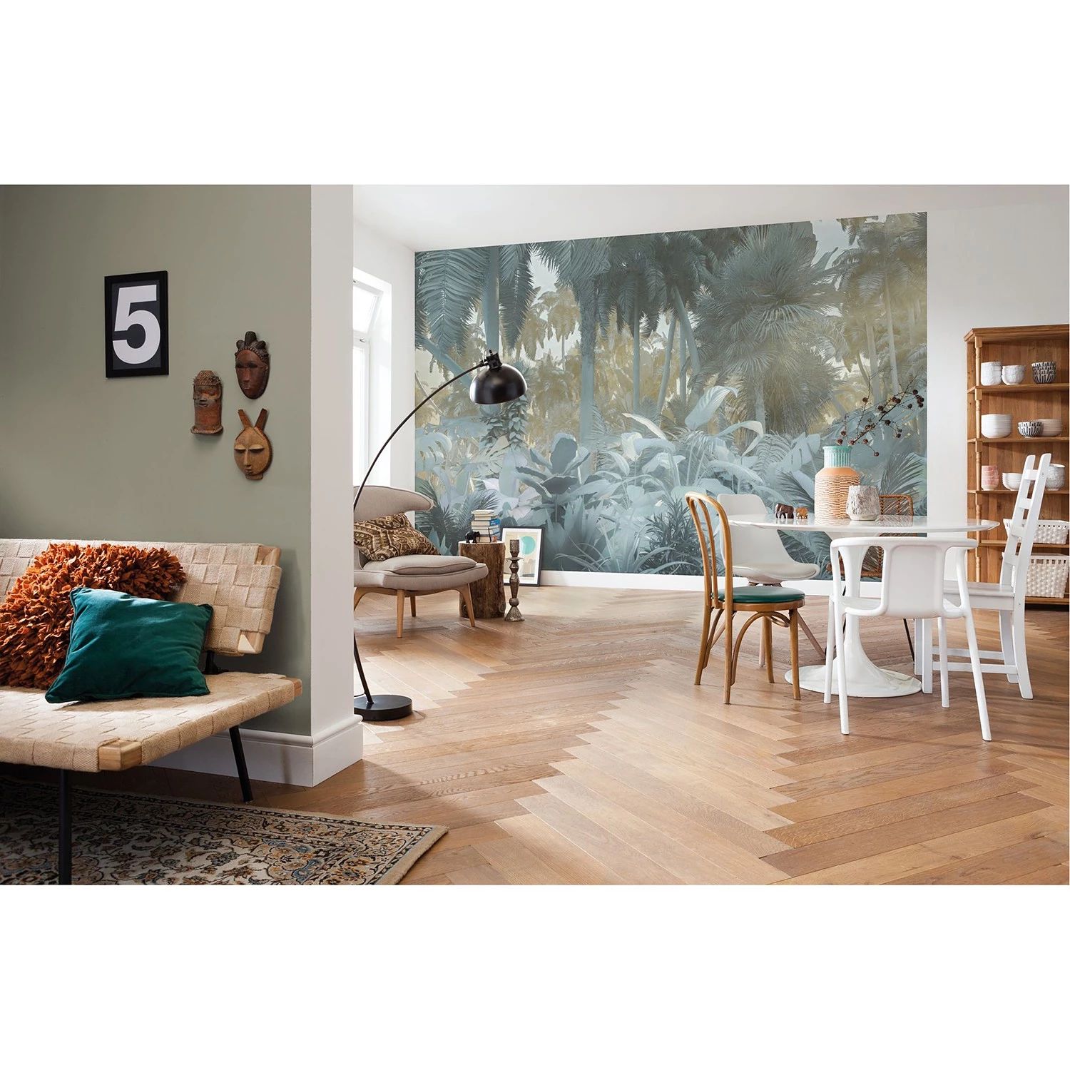 Komar Papier peint intissé Misty Jungle - Intissé - Gris / Vert – Image 2