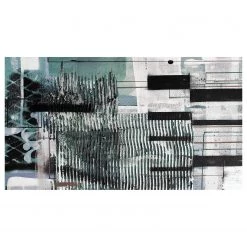 Komar Papier peint intissé Fringe Upswept - Intissé - Vert / Blanc / Gris