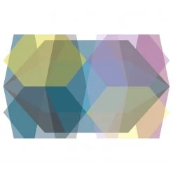 Komar Papier peint intissé Gem Stone Diamond - Intissé - Bleu / Rose / Jaune / Blanc