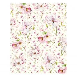 Komar Papier peint intissé Magnolia - Intissé - Rose / Blanc - Largeur : 200 cm