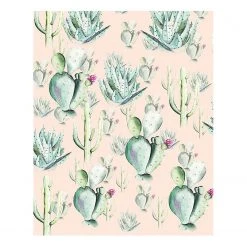 Komar Papier peint intissé Cactus Rose - Intissé - Rose / Vert - Largeur : 200 cm