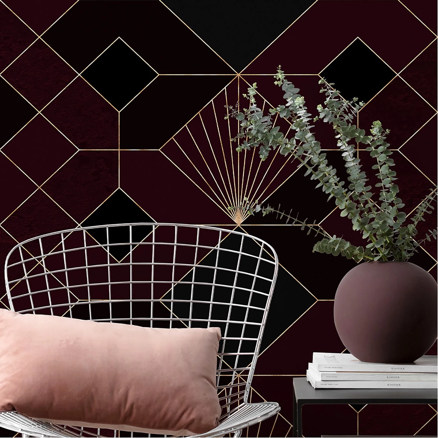 Komar Papier peint intissé Coquilles Rouges - Intissé - Bleu / Rouge – Image 2