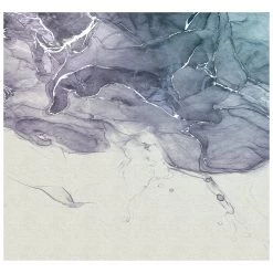 Komar Papier peint intissé Ink Blue Fluid - Intissé - Blanc / Bleu / Violet