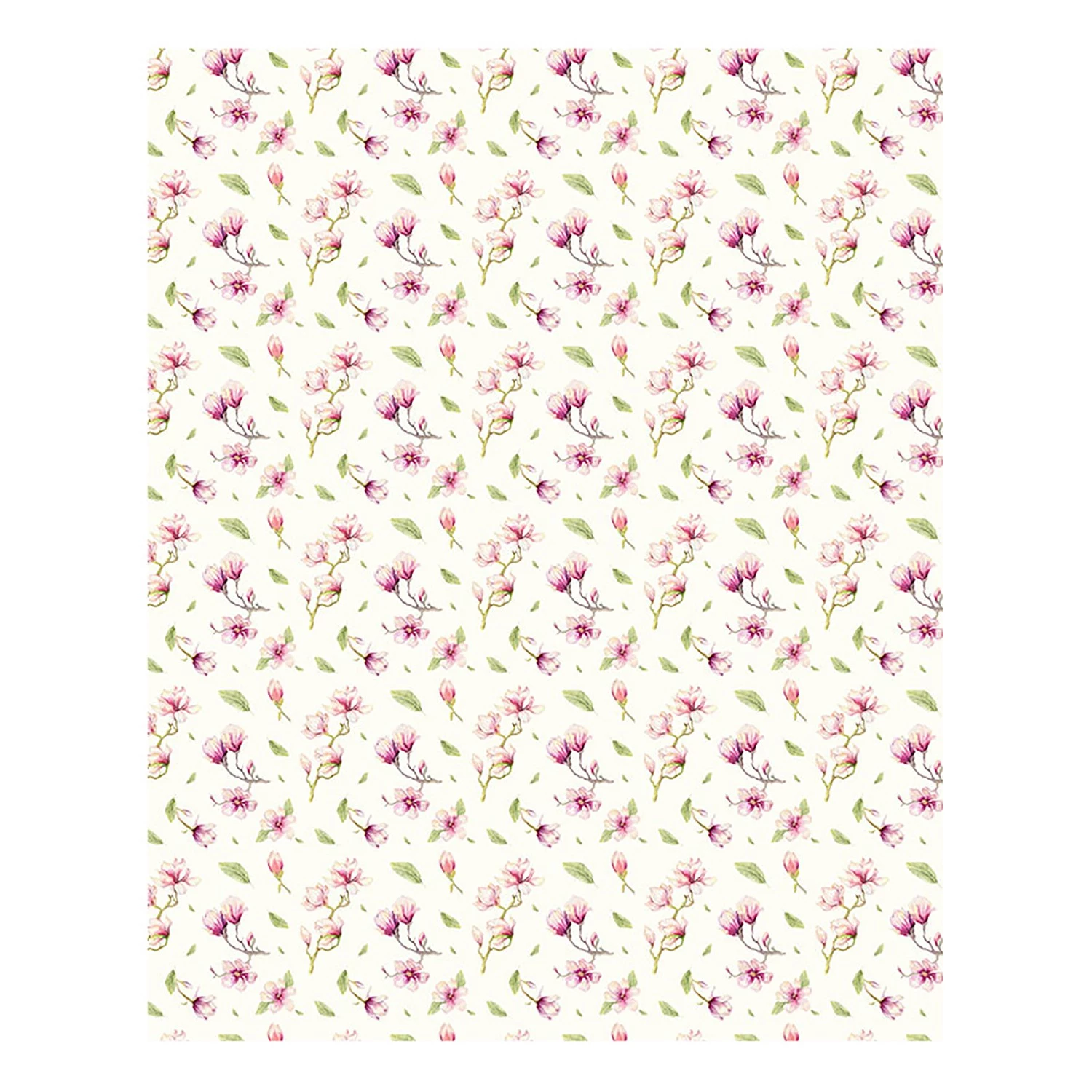 Komar Papier peint intissé Magnolia Rapport - Intissé - Rose / Blanc - Largeur : 200 cm