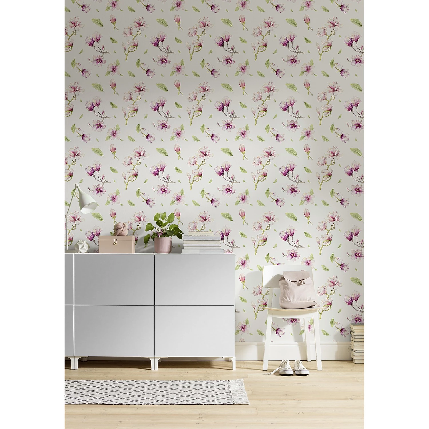 Komar Papier peint intissé Magnolia Rapport - Intissé - Rose / Blanc - Largeur : 200 cm – Image 2