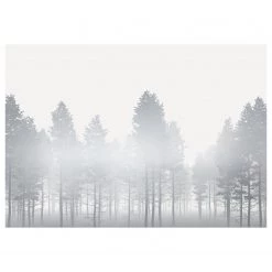 Komar Papier peint intissé Silver Haze - Intissé - Argenté / Blanc / Gris