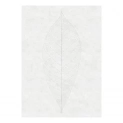 Komar Papier peint intissé Decent Leaf - Intissé - Blanc / Gris