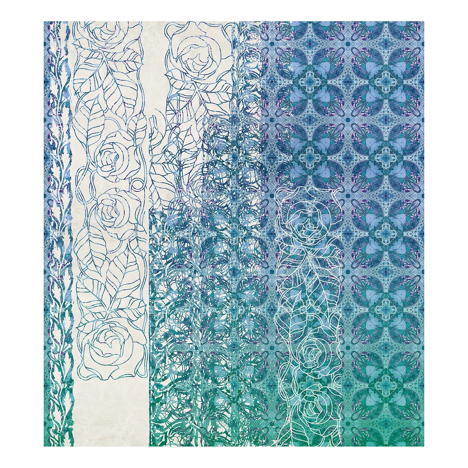Komar Papier peint intissé Art Nouveau Bleu - Intissé - Bleu
