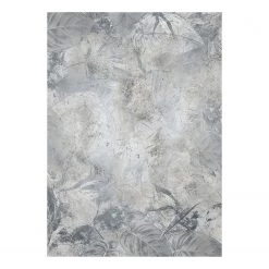 Komar Papier peint intissé Flower Fossil - Intissé - Bleu / Argenté / Gris