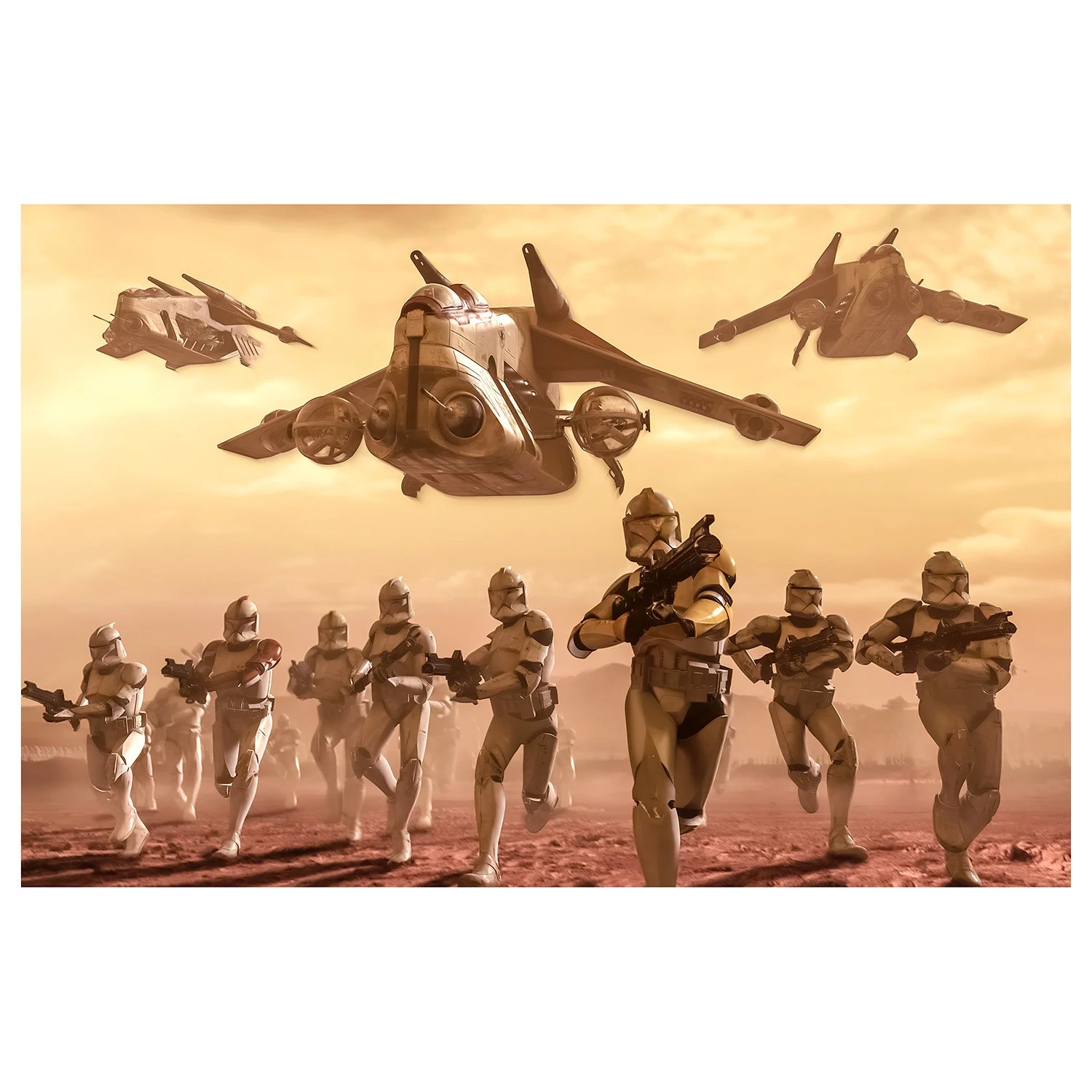 Komar Papier peint Star Wars Clone Trooper - Intissé - Jaune / Marron