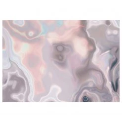 Komar Papier peint intissé Shimmering Waves - Intissé - Rose / Gris / Blanc