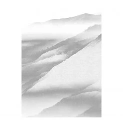 Komar Papier peint intissé Mountain - Intissé - Blanc / Gris
