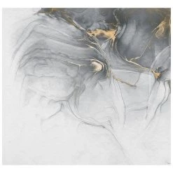 Komar Papier peint intissé Ink Gold Fluid - Intissé - Doré / Noir / Blanc