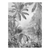 Komar Papier peint Lac Tropical Black & White - Intissé - Noir / Blanc