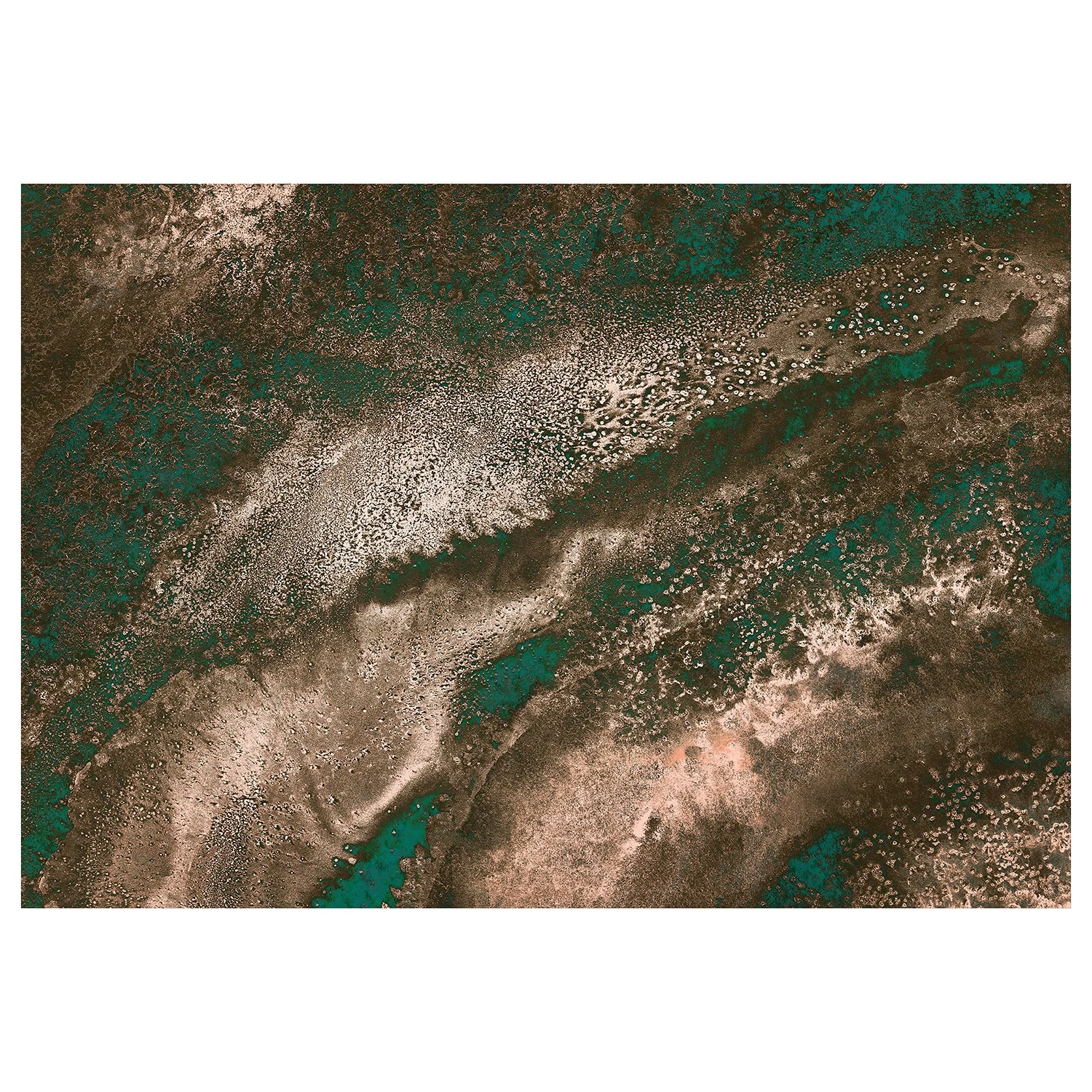 Komar Papier peint intissé Molten Copper - Intissé - Argenté / Marron / Vert