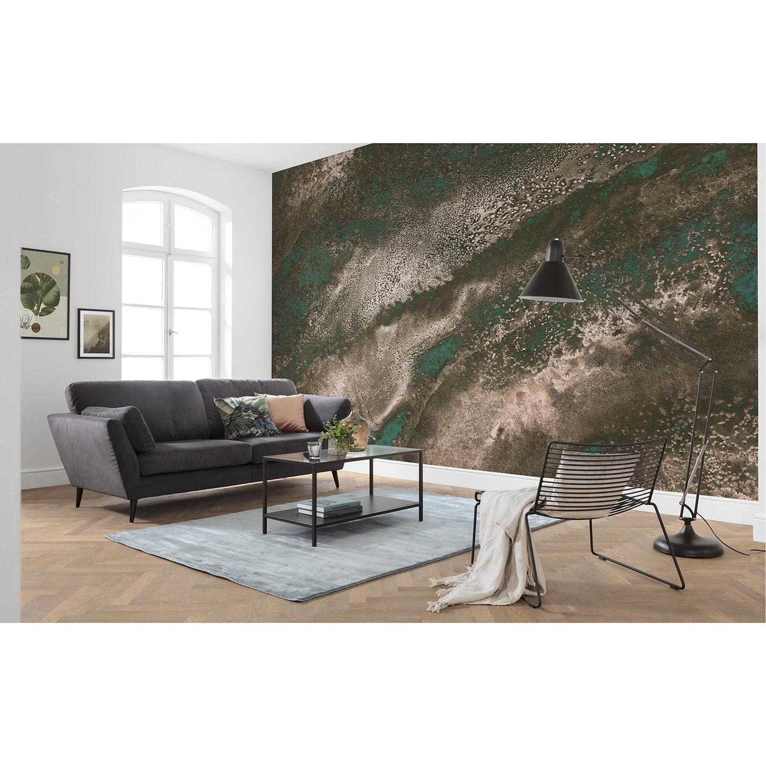 Komar Papier peint intissé Molten Copper - Intissé - Argenté / Marron / Vert – Image 2