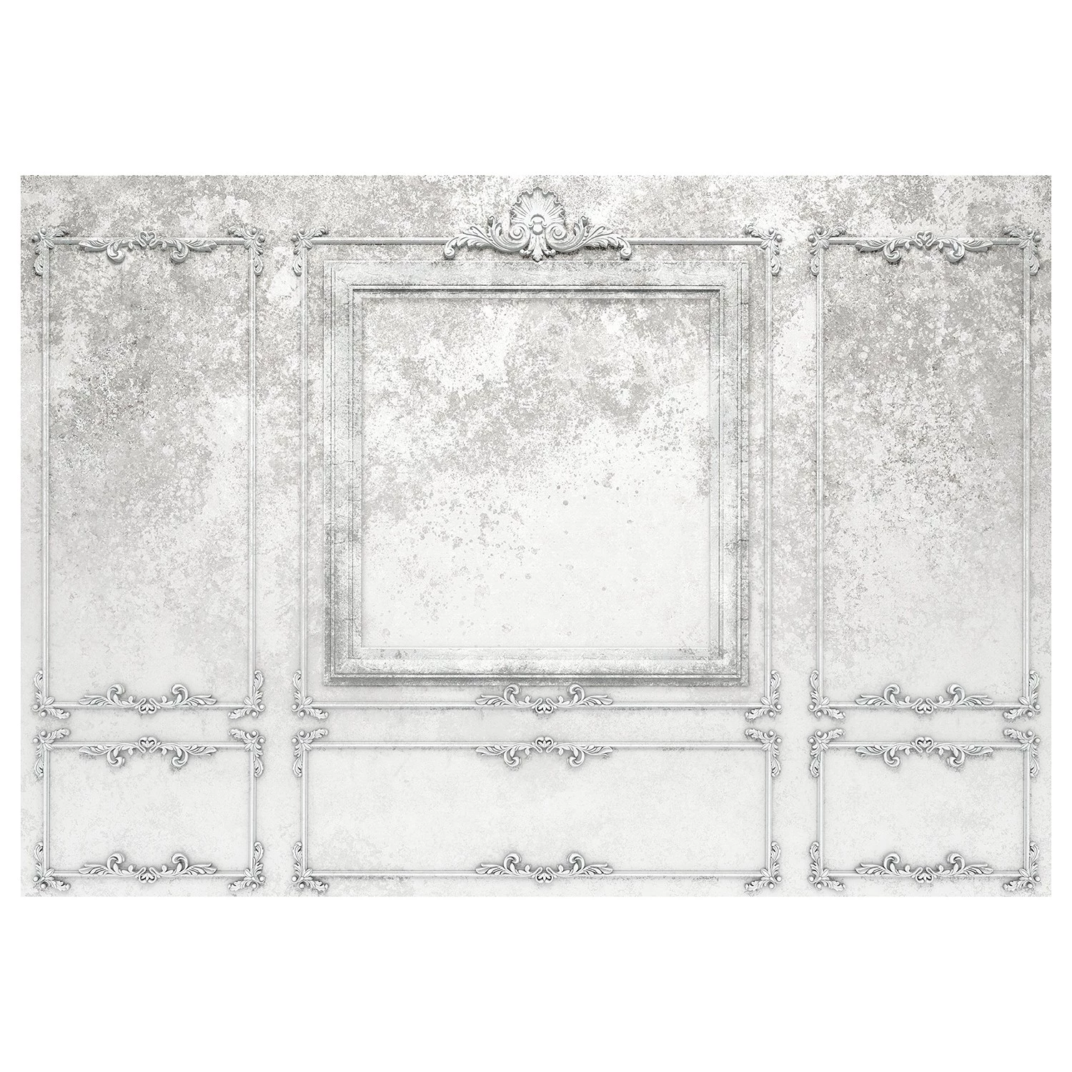 Komar Papier peint intissé Patina Panels - Intissé - Blanc / Noir / Gris