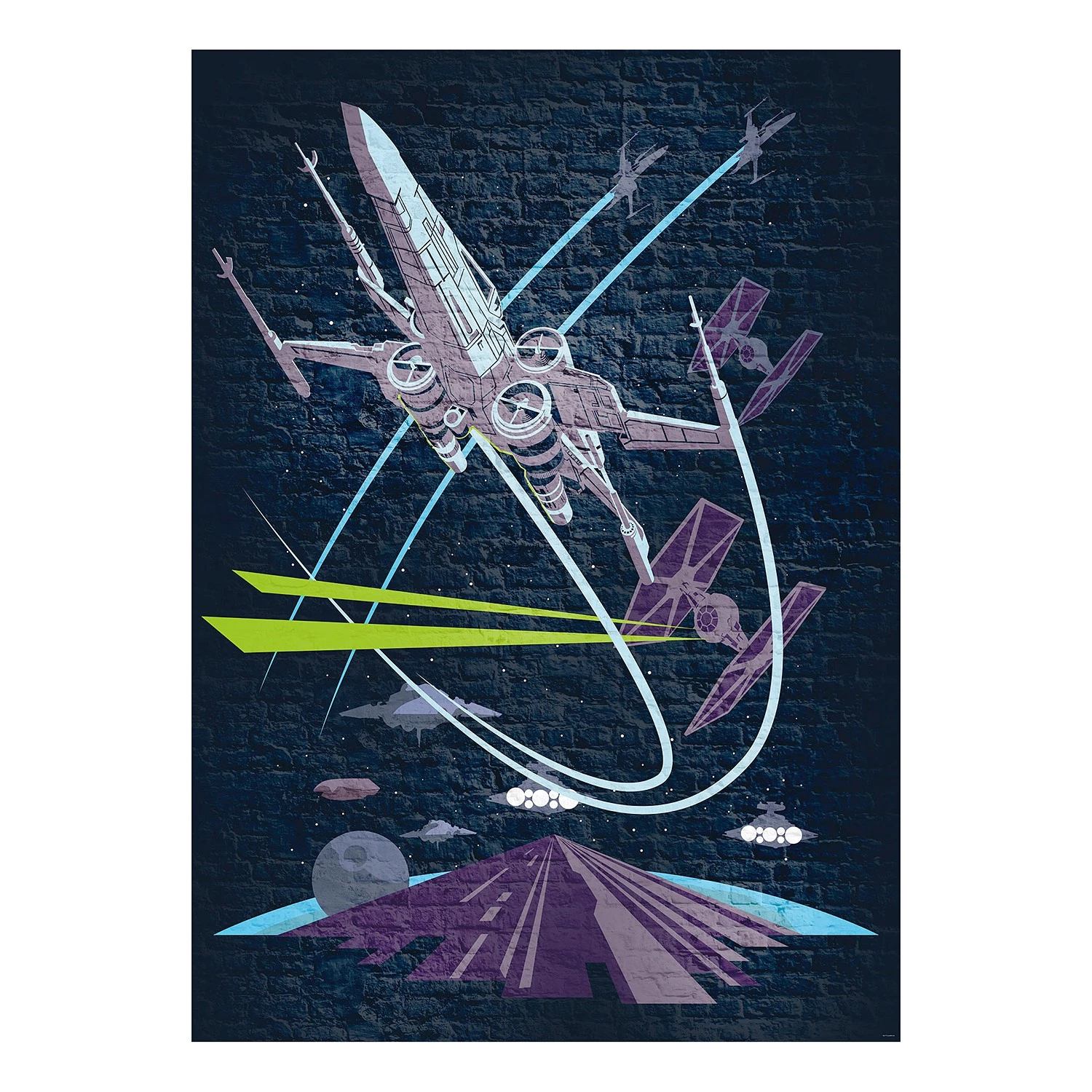 Komar Papier peint Star Wars Concrete XWing - Intissé - Multicolore