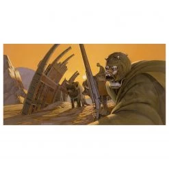 Komar Papier peint Star Wars RMQ Tusken - Intissé - Jaune / Marron