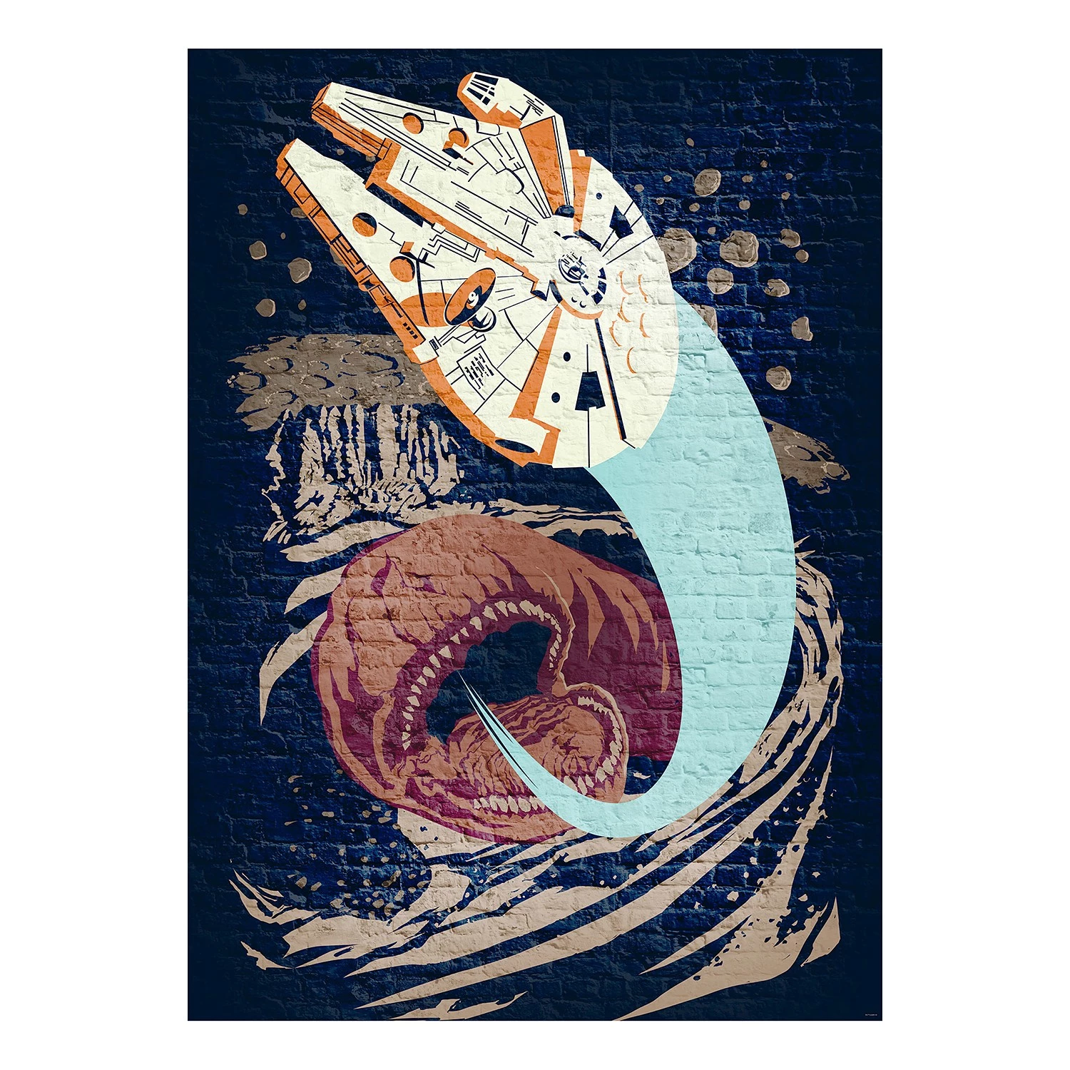 Komar Papier peint Star Wars Asteroid Worm - Intissé - Multicolore