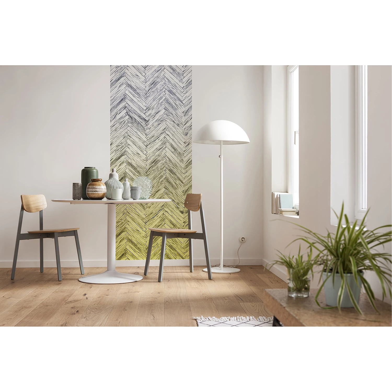 Komar Papier peint intissé Herringbone Yellow - Largeur : 100 cm – Image 2