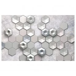 Komar Papier peint intissé Hexagon Concrete - Intissé - Multicolore
