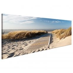 Artgeist Tableau déco plexiglas Wild Beach - Tableau déco plexiglas - Bleu - 120 x 40 cm