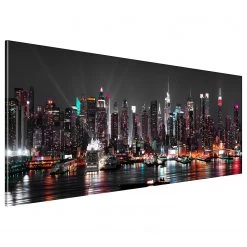 Artgeist Tableau déco New York Dream - Toile - Noir - 135 x 45 cm