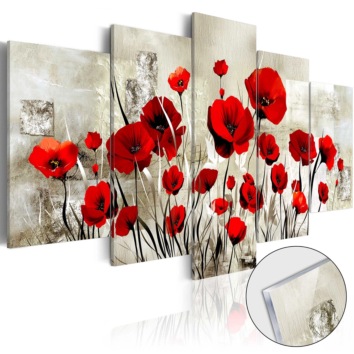 Artgeist Tableau déco plexiglas Scarlet Cloud - Tableau déco plexiglas - Beige - 100 x 50 cm – Image 3