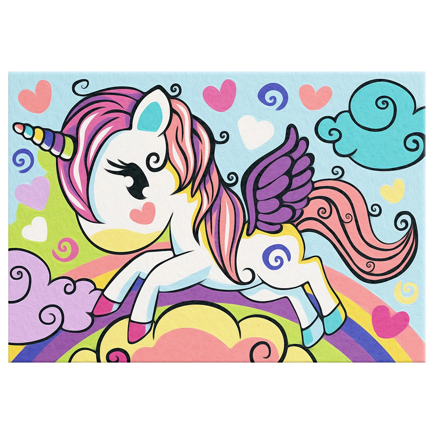 Artgeist Peinture par numéro - Licorne chatoyante - Toile - Multicolore