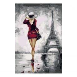 Artgeist Peinture par numéro - Parisienne - Toile - Rouge