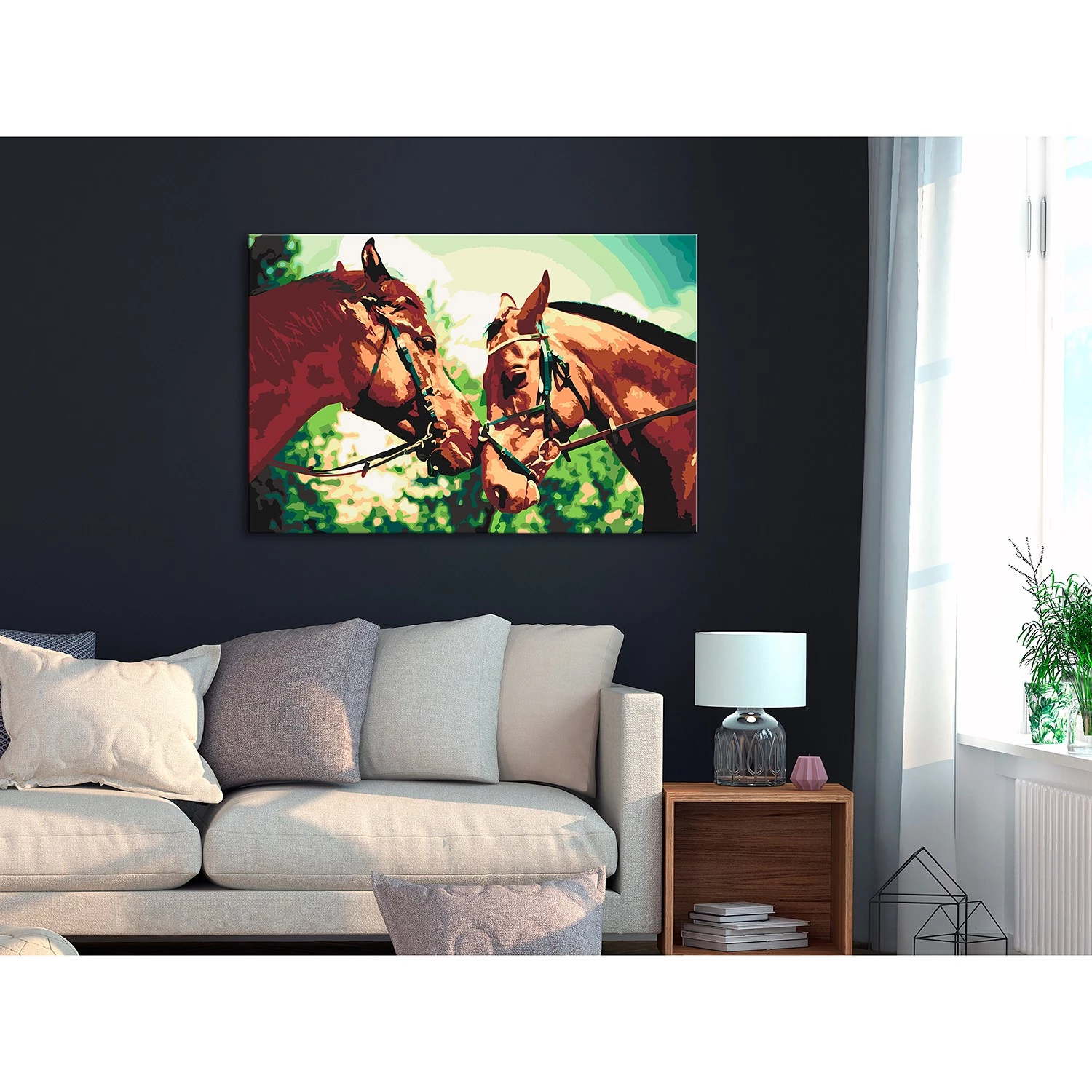 Artgeist Peinture par numéro - Chevaux - Toile - Vert – Image 2