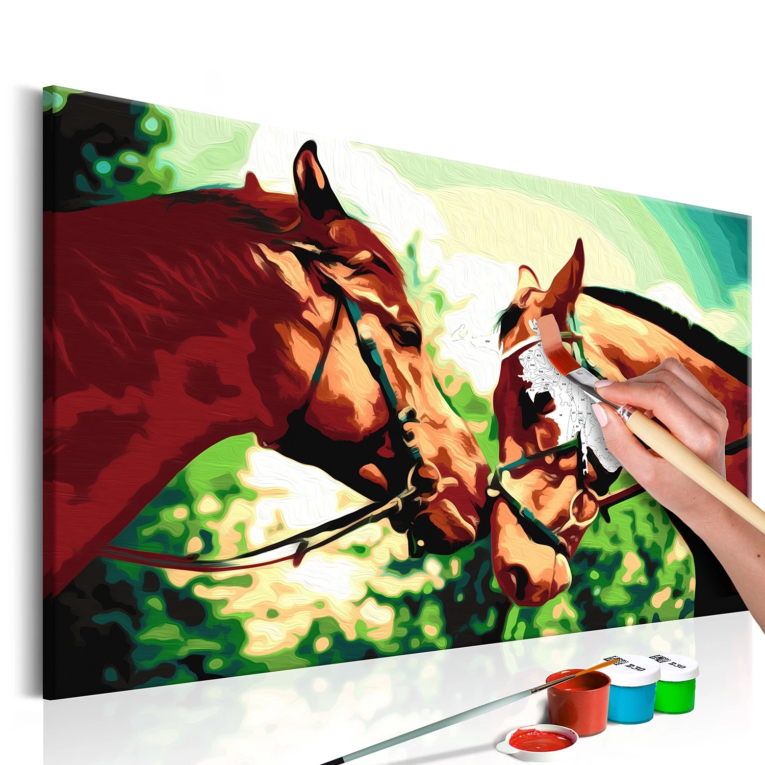 Artgeist Peinture par numéro - Chevaux - Toile - Vert – Image 3