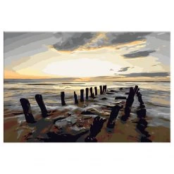 Artgeist Peinture par numéro - Rivage II - Toile - Jaune