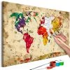 Artgeist Peinture par numéro - Carte du monde VI - Toile - Multicolore