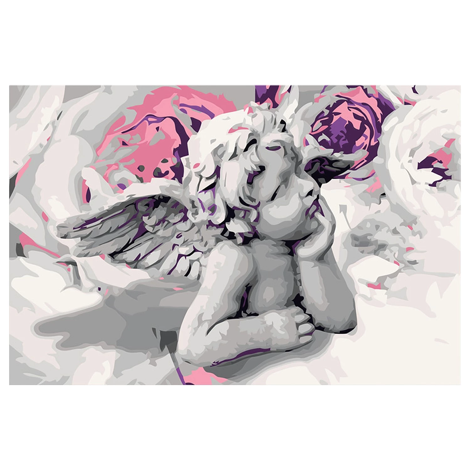 Artgeist Peinture par numéro - Ange - Toile - Violet