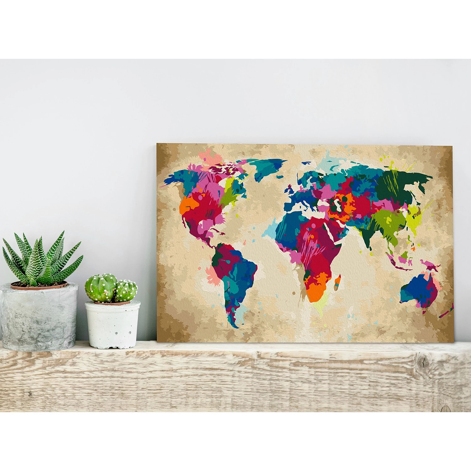 Artgeist Peinture par numéro - Carte du monde V - Toile - Multicolore – Image 2