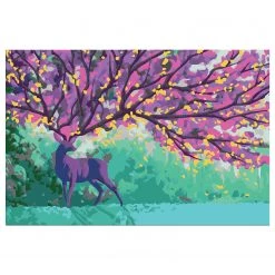 Artgeist Peinture par numéro - Purple Deer - Toile - Multicolore