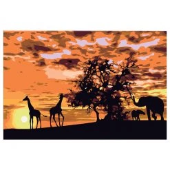 Artgeist Peinture par numéro - Savanne - Toile - Jaune