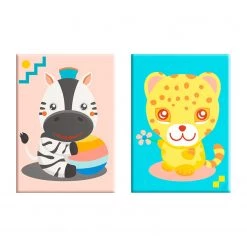 Artgeist Peinture par numéro - Zèbre et léopard - Toile - orange