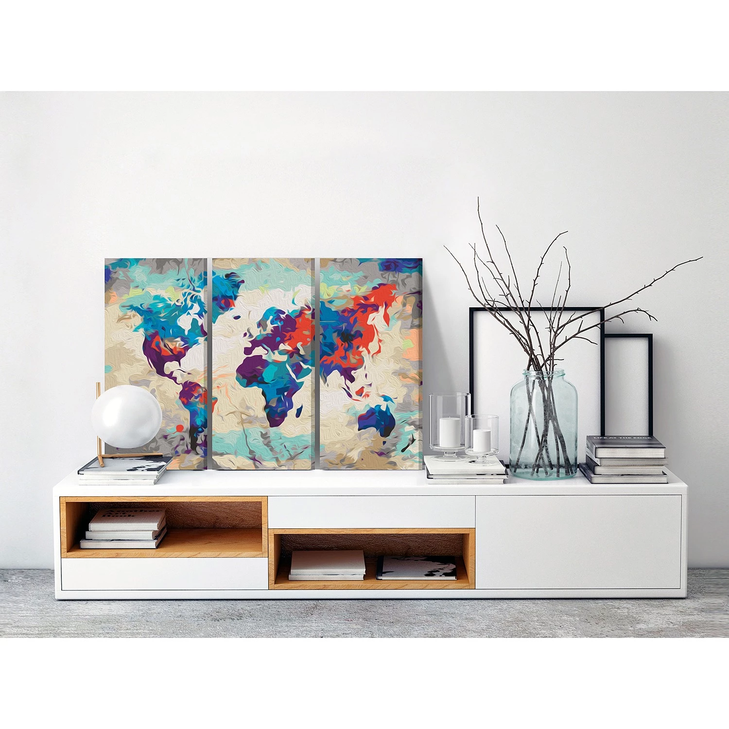 Artgeist Peinture par numéro - World Map - Toile - Multicolore – Image 2