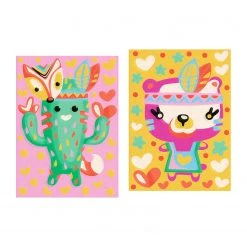 Artgeist Peinture par numéro - Cactus et ours - Toile - Rouge