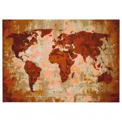 Artgeist Peinture par numéro - Carte du monde IV - Toile - Rose