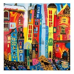 Artgeist Tableau déco Rue magique - Toile - Multicolore