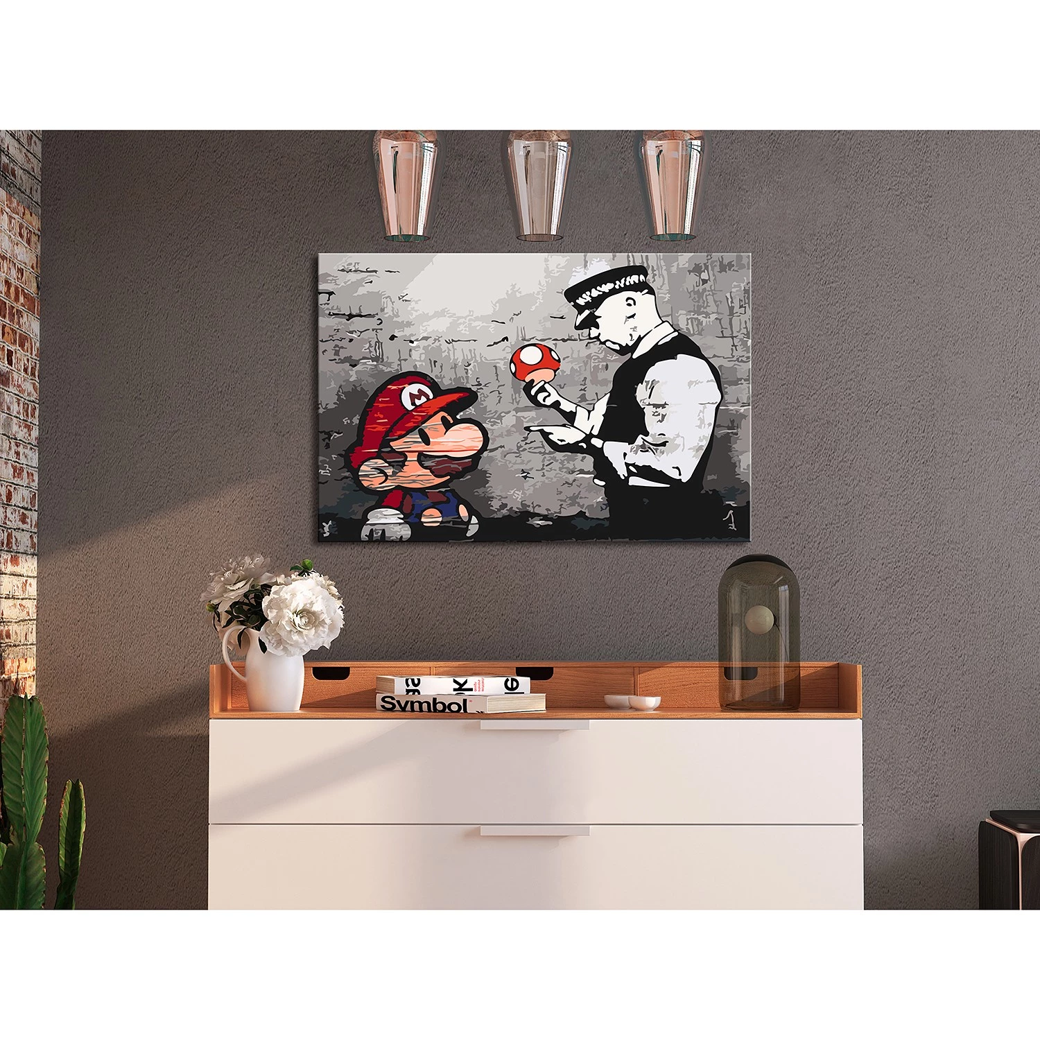 Artgeist Peinture par numéro - Mario (Bansky) - Toile - Rouge – Image 2