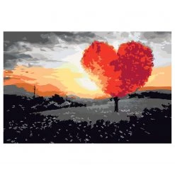 Artgeist Peinture par numĂ©ro - Arbre en cĆur II - Toile - Rouge