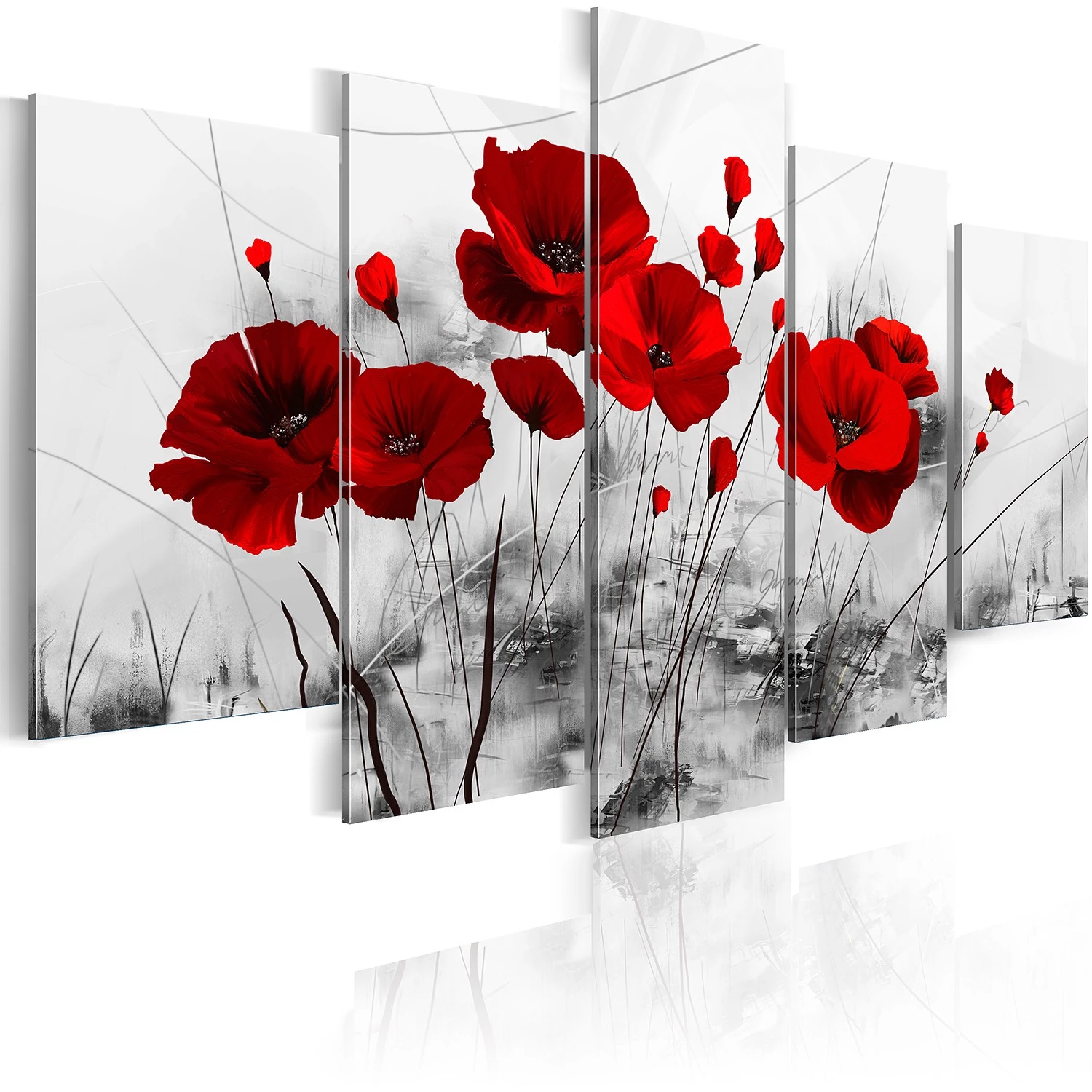 Artgeist Tableau déco Coquelicots - Toile - Rouge - 100 x 50 cm – Image 3